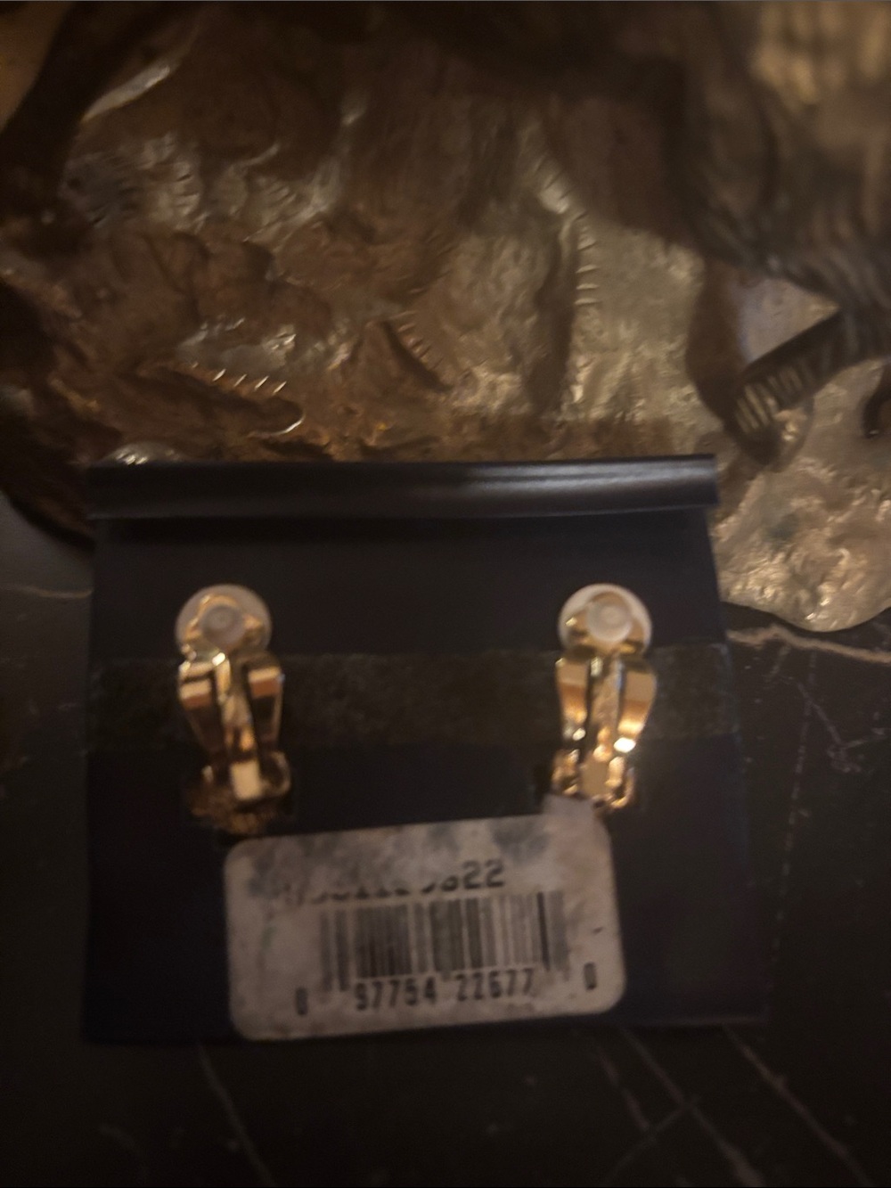Givenchy Gold and Brown Sculpted Dome Clip-On Earrings - Picture 2 of 2